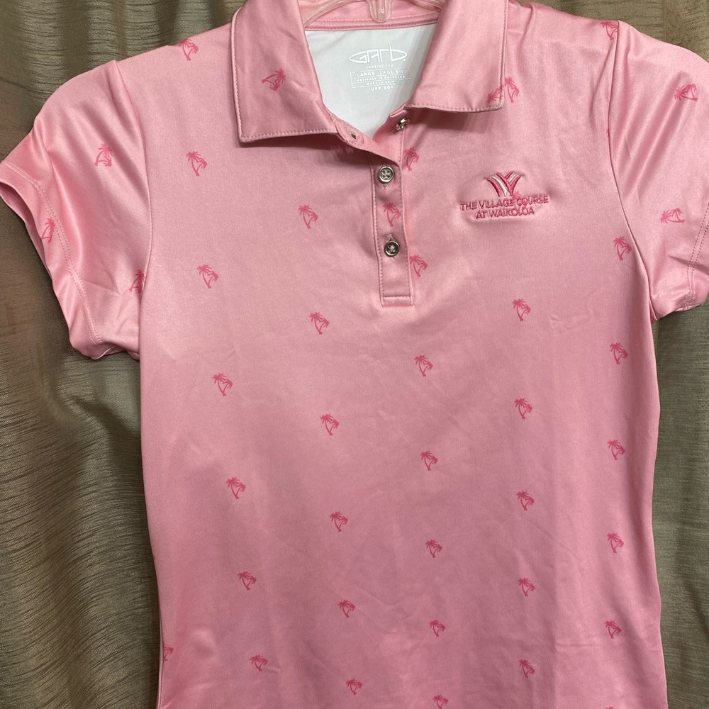 Pink Polo Shirt with Embroidered Logo